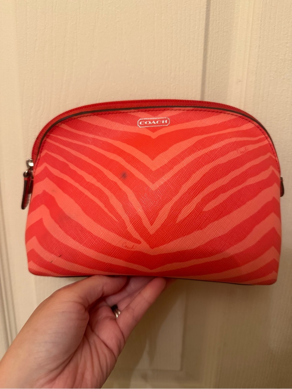Coach HTF Zebra-Print Cosmetic Pouch